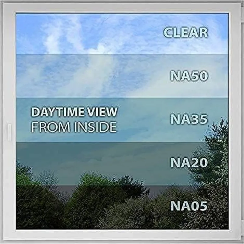 NA05 Window Film Daytime Privacy and Sun Control Black (Very Dark) - 36in X 100ft 3