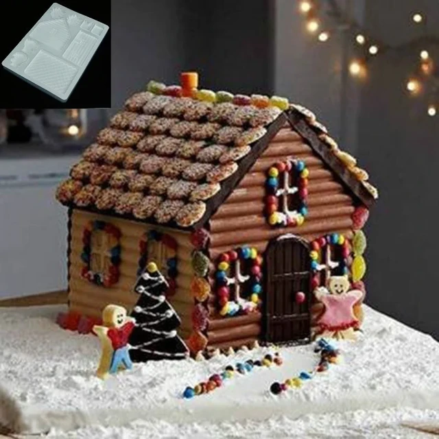 Christmas House PP Jelly Chocolate Pudding Baking Kit DIY Gingerbread  Silicone Mold