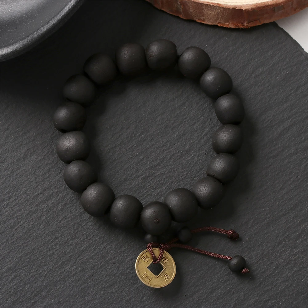 Braccialetto Yoga Buddista Con Perline In Legno 8mm - Om, Chakra - Regalo Benessere - 2