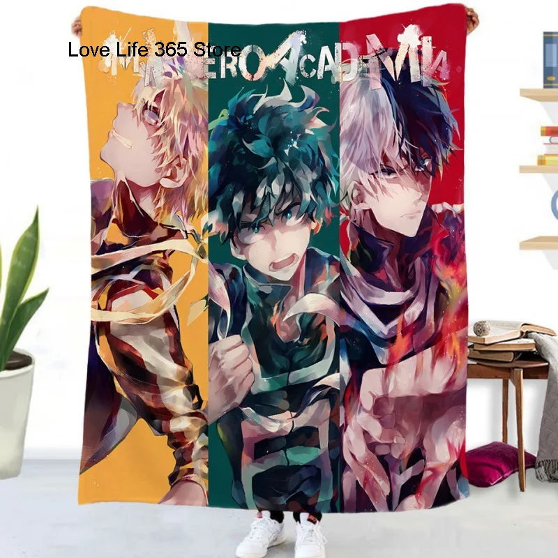 

My Hero Academy Series Digital Printing Flannel Blanket Textile Decor Portable Soft Throw Blankets For Kids Warm Gift