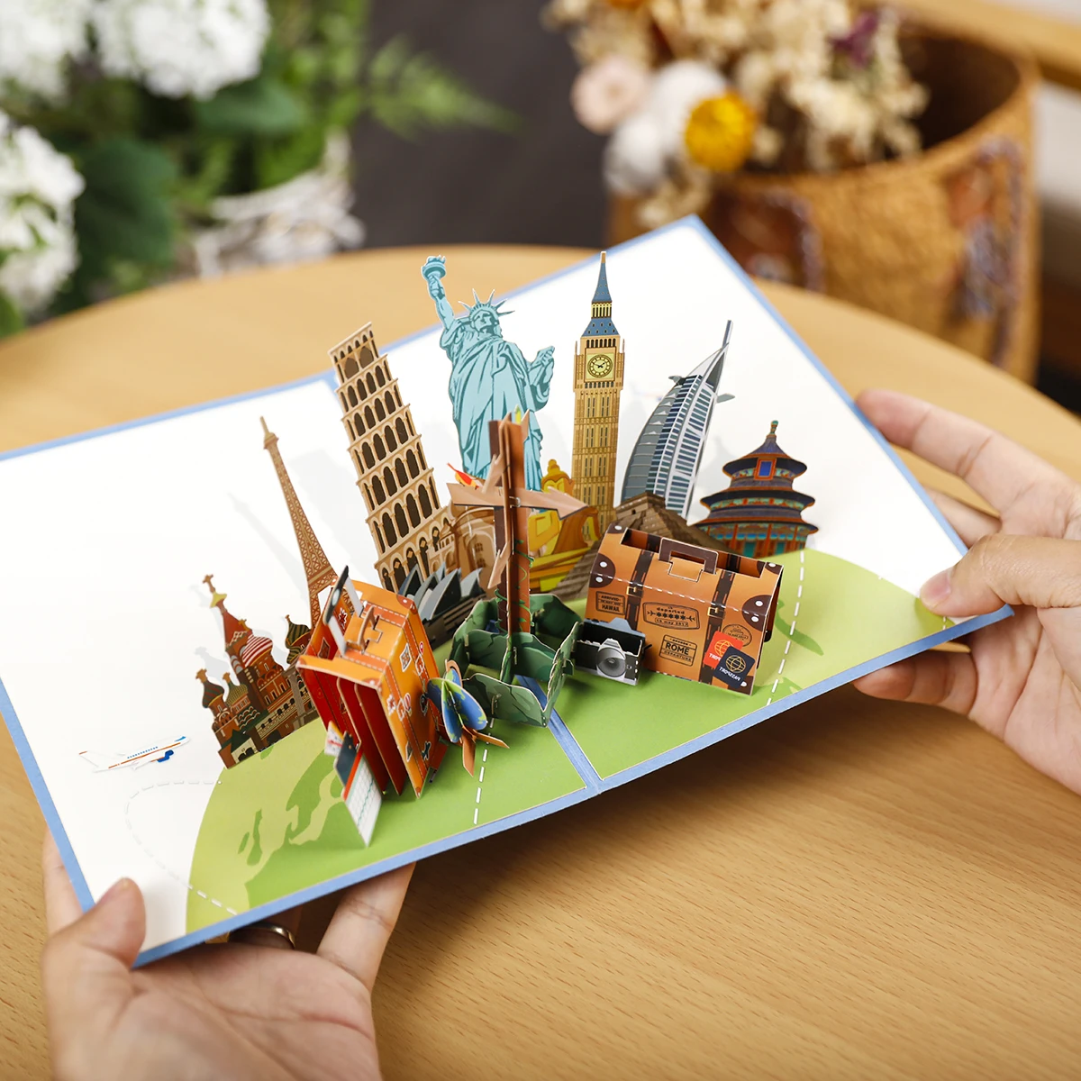 

3D выдвижная открытка для путешествий гостиница подарок для путешественников туристическая открытка