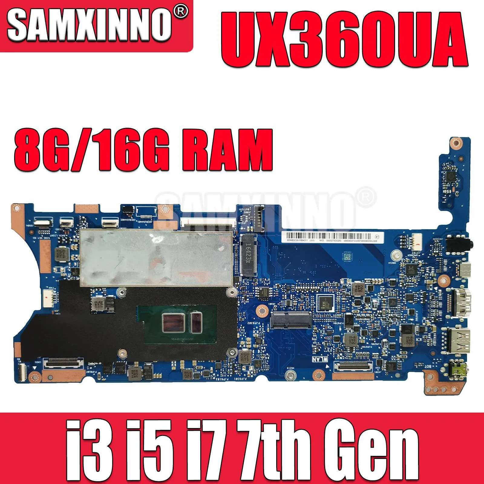 SAMXINNO UX360UA Материнская плата ASUS UX360UAK UX360U UX360 TP360UA материнская плата для ноутбука I3 I5 I7 6-го/7-го поколения ЦП 8 ГБ 16 ГБ ОЗУ