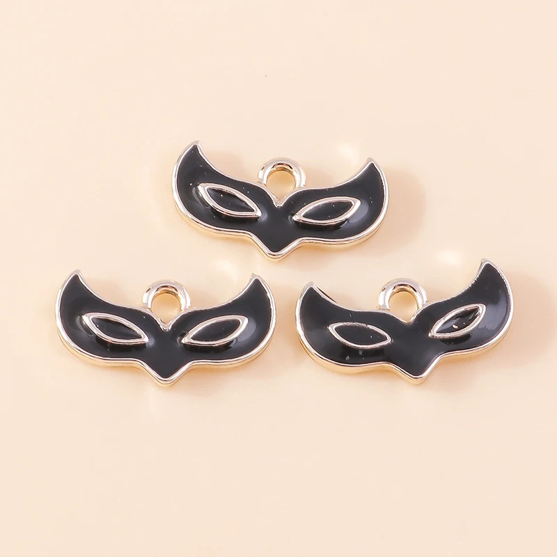 10 Stück Emaille Masque Fox Maske Gentleman Brille Schnurrbart Bart Hut Charm für Schmuck handgemachte Diy Ohrring Halskette Handwerk – Detail 21
