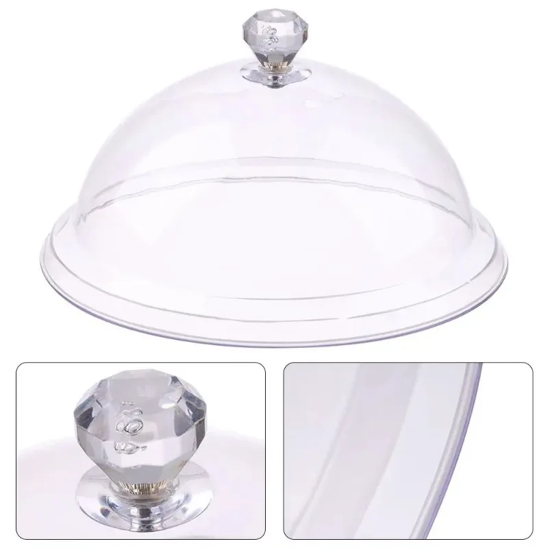 1PCS Round Dish Cover Cake Plate Bread Fruit Display Holder Acrylic Tempered Food Cover Dust Party Decoration