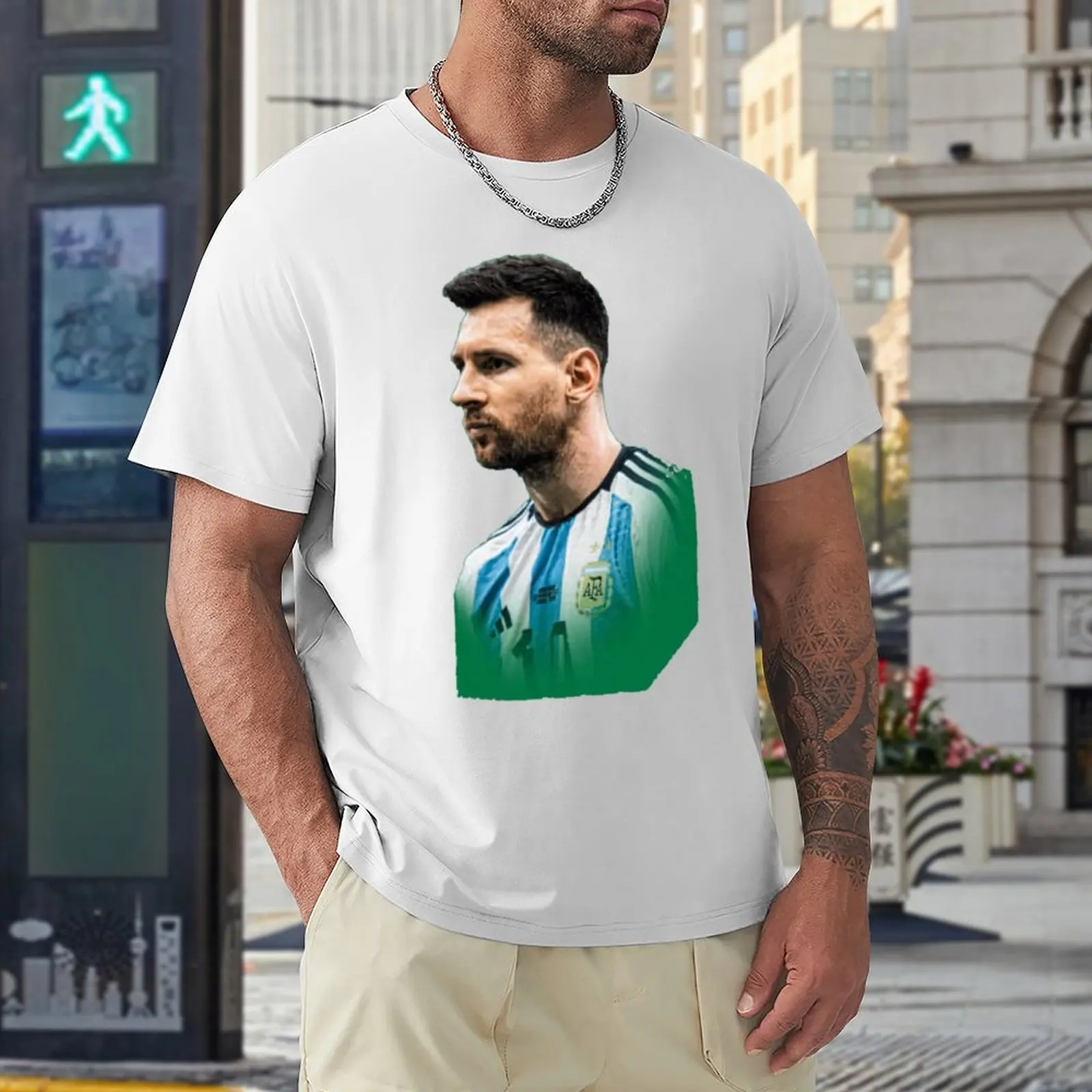 Celebration Gost And Andrros E Messi E Argentina No.10 Goat Caricature 52 Top Tee Cute T-Shirt Fresh Campaign Humor Graphi