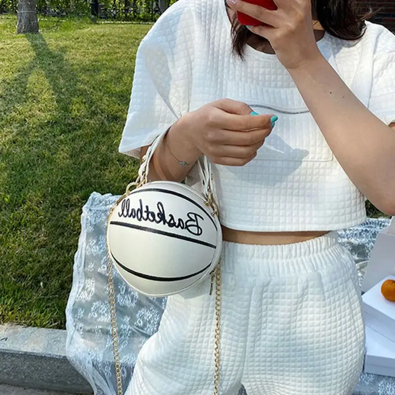 Women Shoulder Bag New Network Red Personality Fun Pink Ins Versatile Chain Football Basketball Shoulder Bag