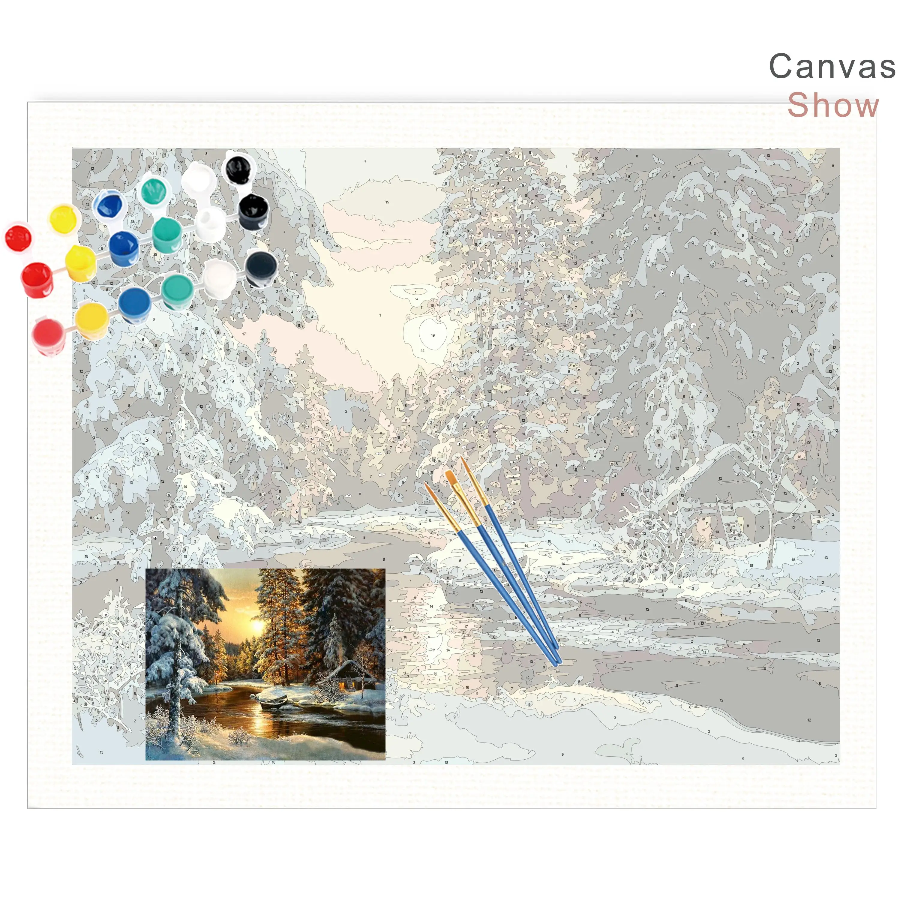 CHENISTORY Frame Snow Forest DIY Painting By Numbers Modern Wall Art Picture Coloring By Numbers Unique Gift Paint painting by numbers kits painting by numbers oil picture by numbers