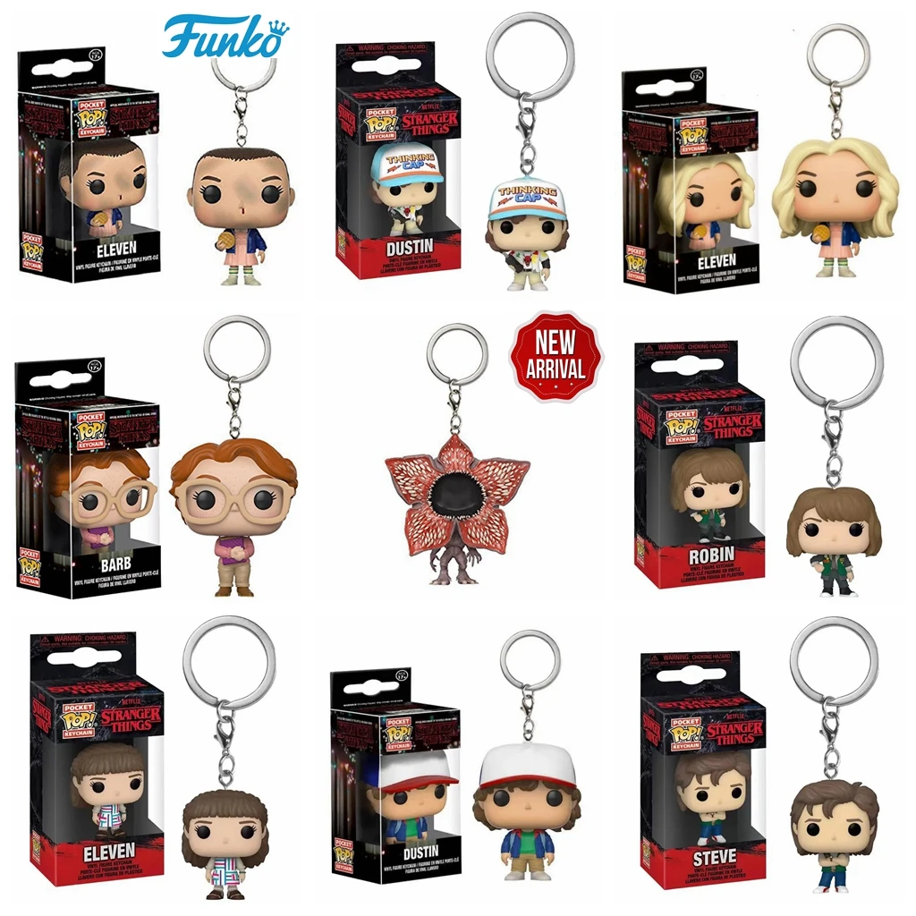 thumbnail image 4 of FUNKO Dustin Barb ELEVEN con Eggos Demogorgon Llavero Juguetes Figura Modelo Coleccionable Muñecas de Vinilo Llavero Juguete, 4 of 5