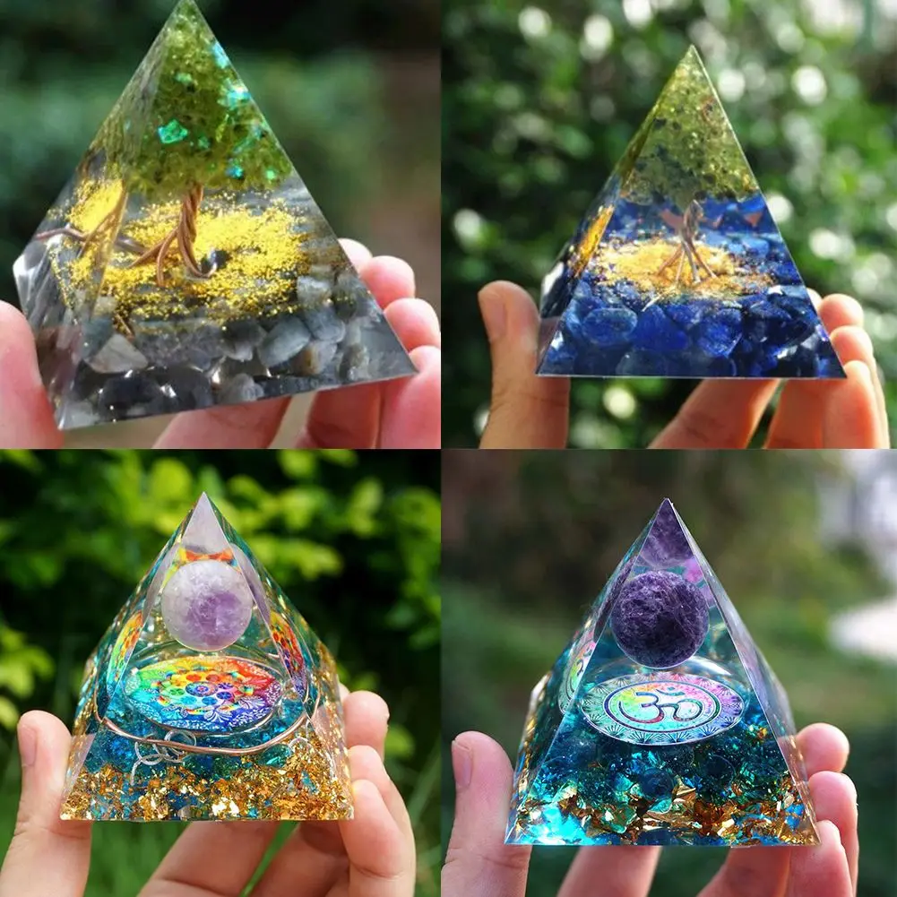 Natural Stone Pyramid Energy Generator Quartz Reiki Healing Crystal Chakra Pyramid Meditation Desk Ornaments Crafts Home Decor