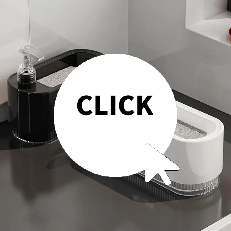 ชุดจ่ายสบู่ล้างมือและล้างจาน ที่ใส่ฟองน้ำ 2-in-1 ที่ปั๊มสบู่แบบตั้งโต๊ะสำหรับอ่างล้างจานในครัว 1