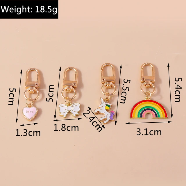 Pretty Enamel Maple Leaf Keychain Flower Key Ring Pendants for Car