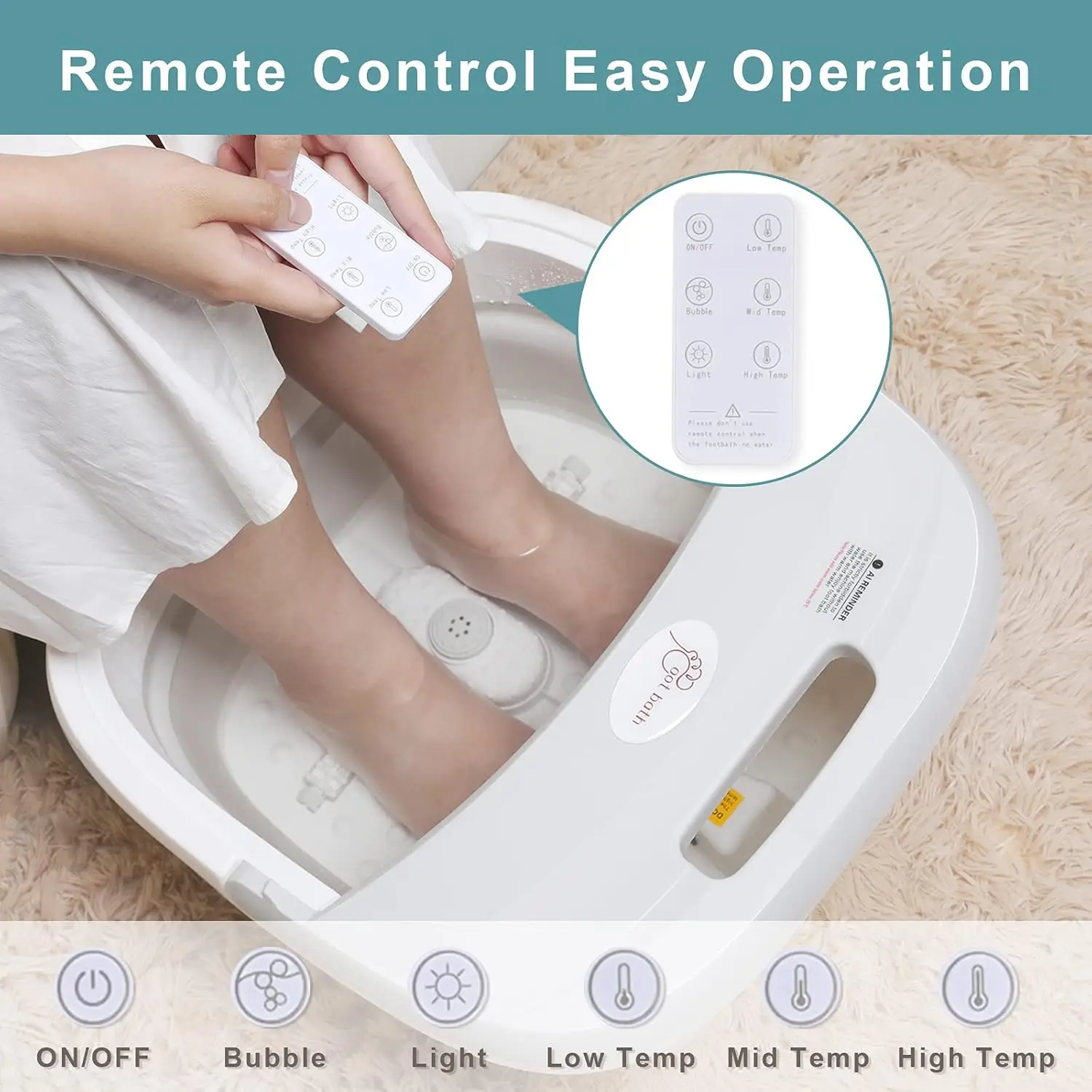 Foot bath massager side view