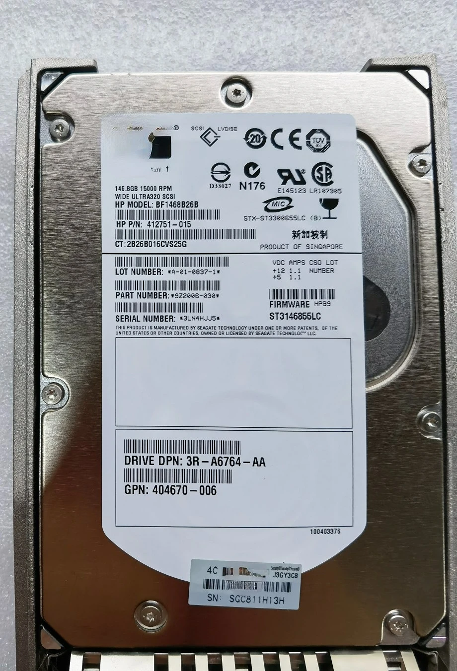 ϵ ũ, 34708-b22 347779-001 404712-001 146G-SCSI-15K 