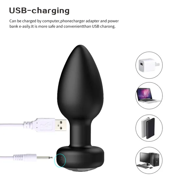 Remote Control Anal Plug 10 Frequency USB Charging Vibrator Anal Plug Vibrator Anal Plug Masturbator Erotic