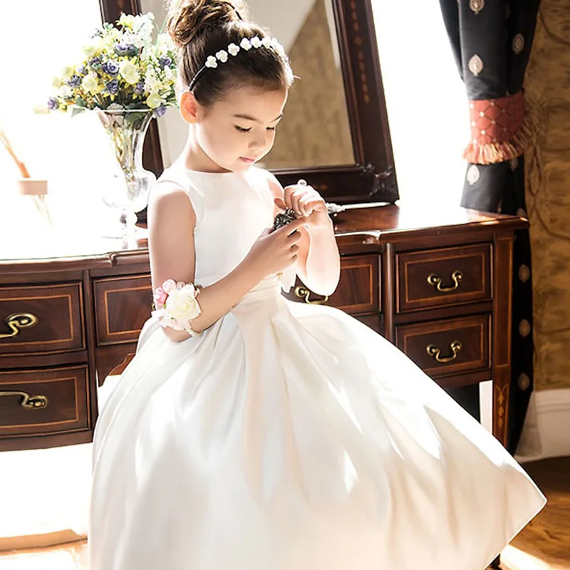 

Children's Wedding Dress Girls' Simplified Korean Edition Palace Performance Birthday Puffy Long Dress
