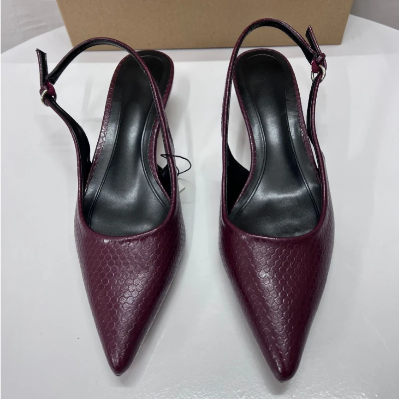 High Heels Office Lady Shoes Sexy Pointed Toe Slingback Footwear Pumps Elegant Designer Stiletto Concise Women Dress Sandal