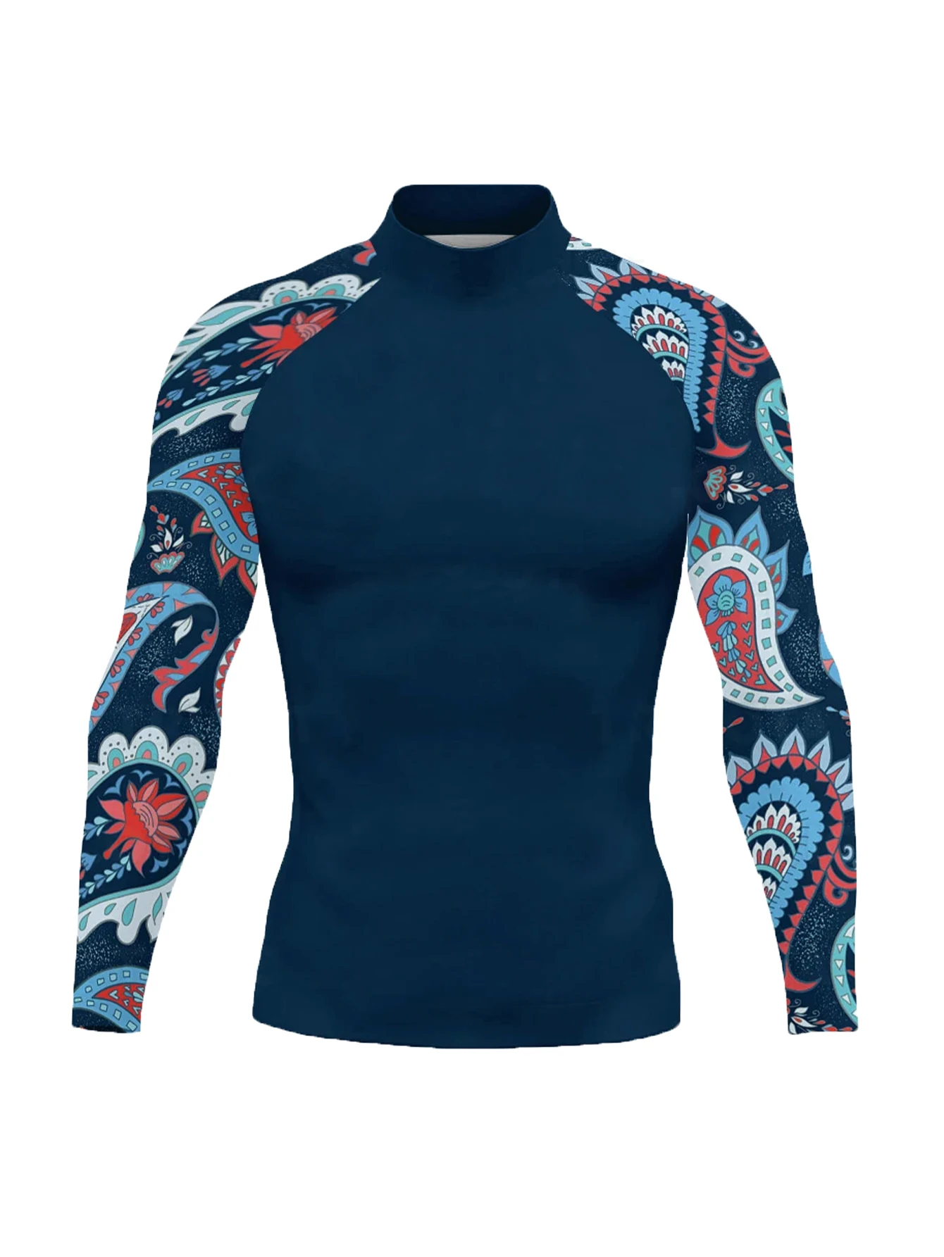 Men Surf Sunscreen Diving Suit Rash Protection t-Shirt Swimsuit Tight Long-Sleeved Swimming Floating UV Protection Diving Suit