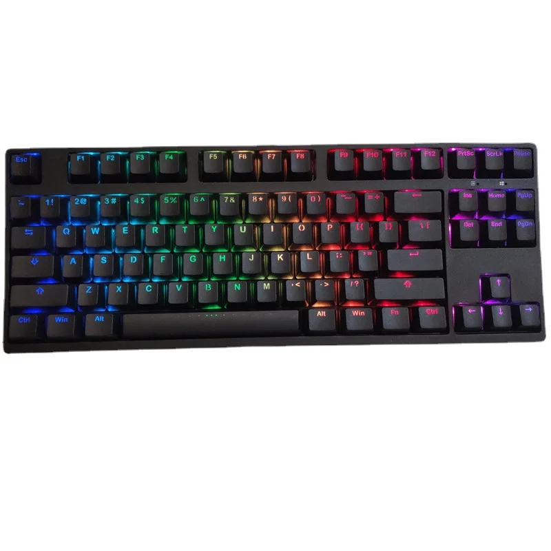 PBT Keycaps 10 keyless Mechanical Keyboard GANSS 87 Keys FPS Gaming