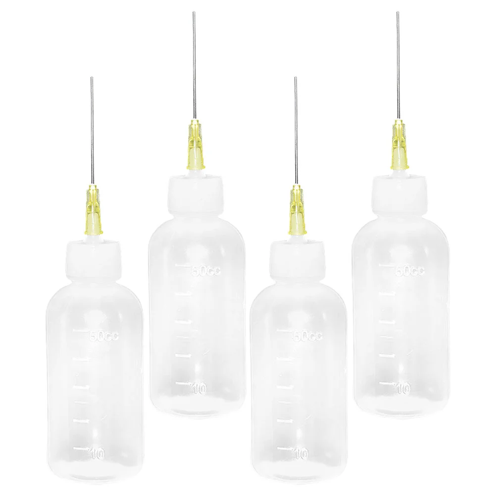 4pcs Precision Tip Glue Squeeze Bottles Precision Applicator Bottles for Wood Glue Oil Paint Fine Tip for Accurate Dispensing