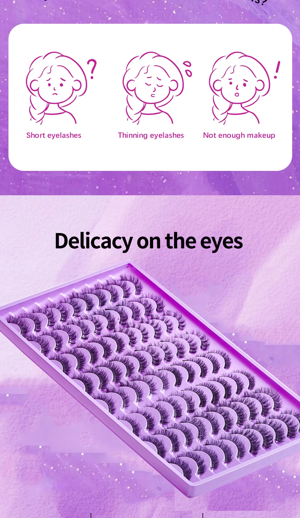 Description Picture 3 of item40Pairs Fake Eyelashes Wholesale Bulk Messy Fluffy Faux Mink Lashes Makeup Vendor D Curl Russian Strip Lashes