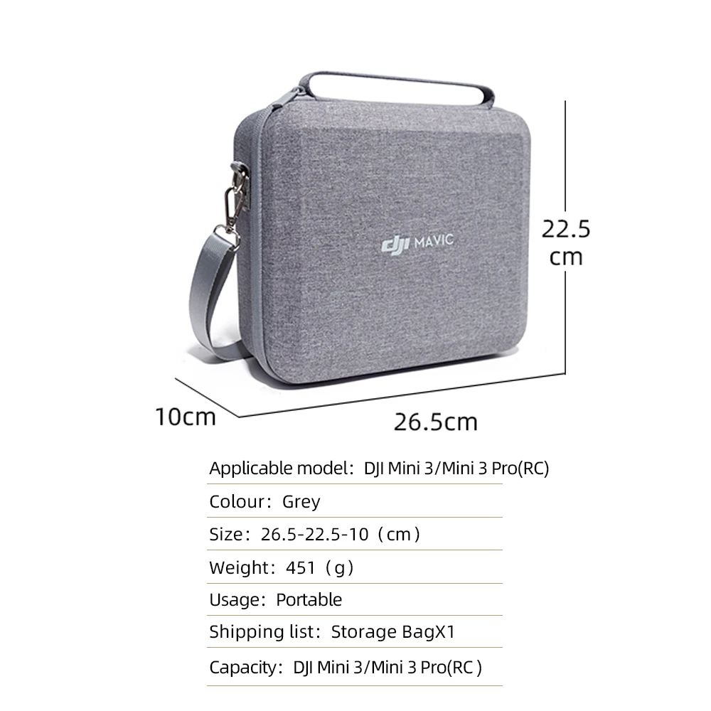 Drone Accessories Drone Storage Bag Drone Storage Case Portable Hard EVA Carrying Case Protective Sotrage Shoulder Bag Box for DJI Mini 3 Pro Remote Battery Accessories