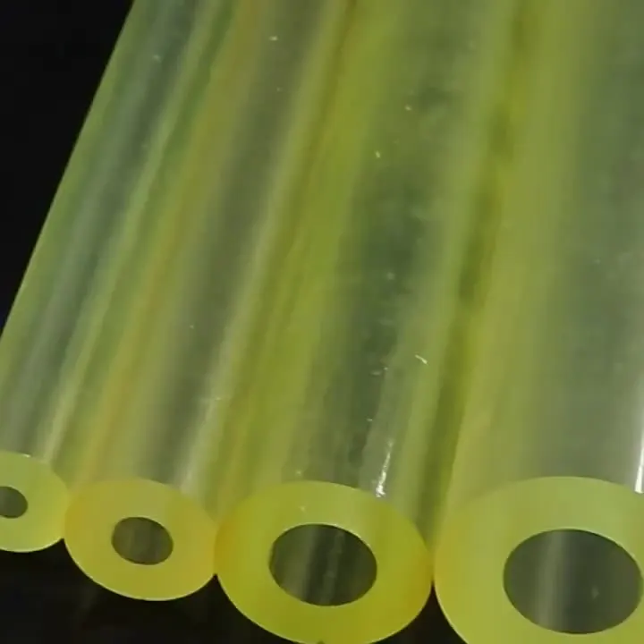 Polyurethane Rod, Elastic Rubber Round Spring Bar Stick Polyurethane Hollow Rod 20-40mm OD 8mm Bore 500mm Long, Yellow, Profile, Sanding Sticks (25 * 8 * 500(1pcs