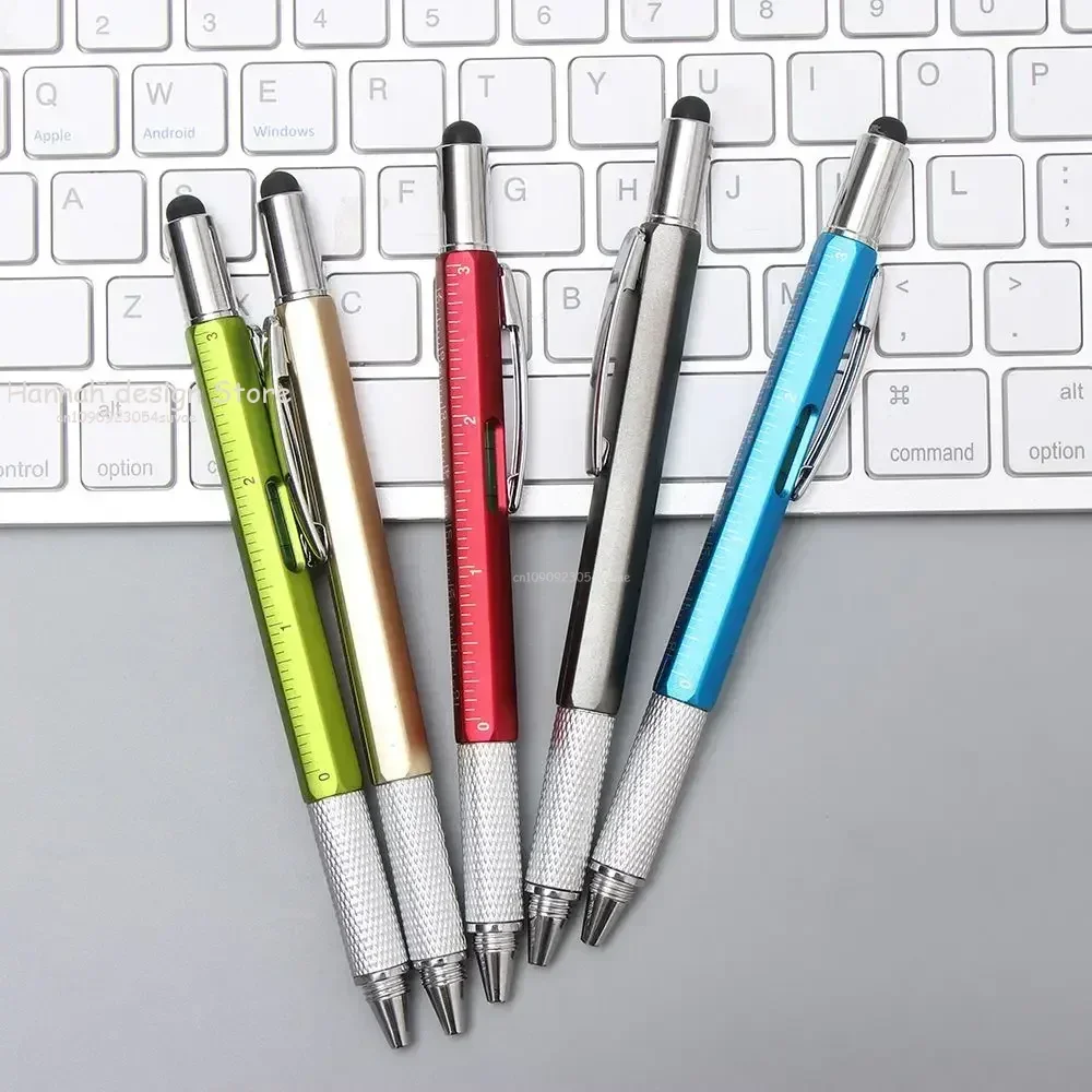 Multifunction Pen Capacitive Pen with Screwdriver Spirit Level Ballpoint Pen Mobile Phone Screen Touch Gadgets Construction Tools
