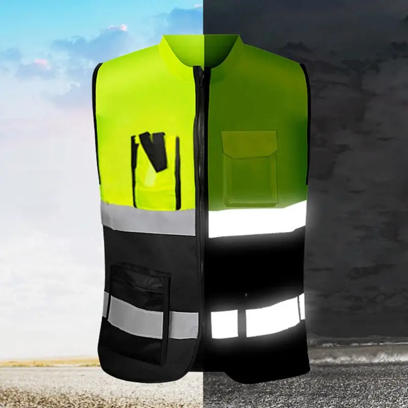 Reflective Safety Work Vest High Visibility Vest Washable Breathable Material