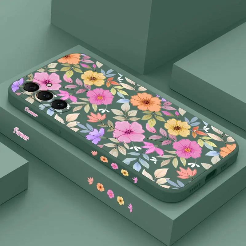 Vibrant Floral Silicone Phone Case Cover