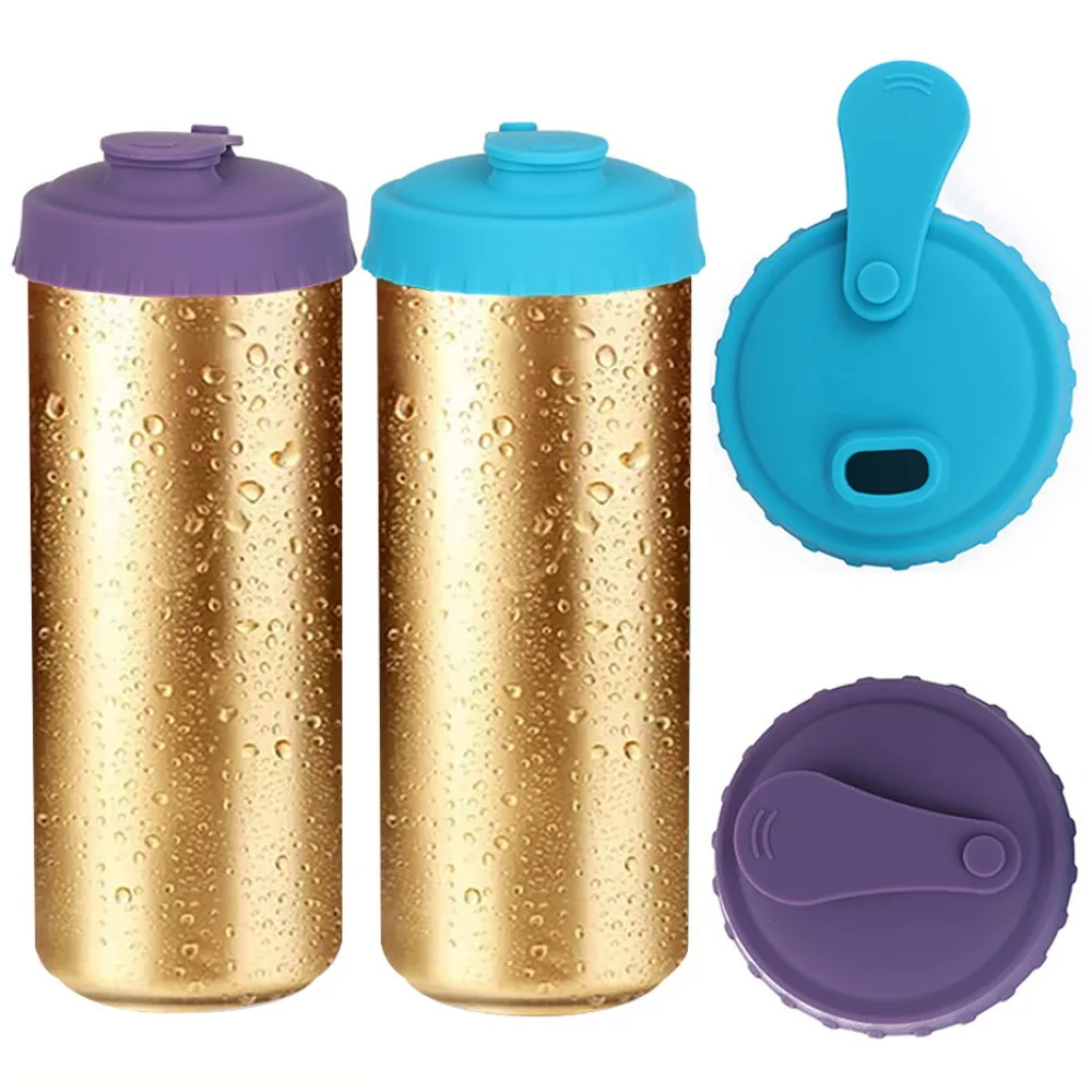 Soda Can Cover Silicone Soda Can Lid Reusable Can Stopper for Soda Beer Drinks Juice Coke Beverage Fits Standard Cans