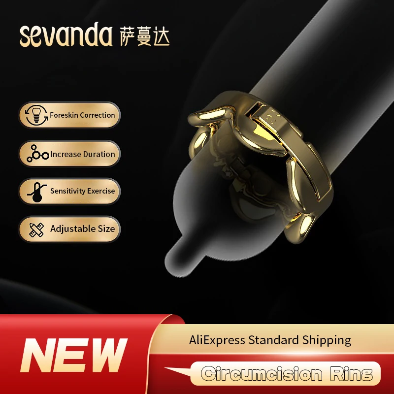SevandaZincAlloyMetalCockRingMenSGlansForeskinCorrection