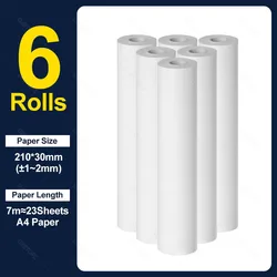 A4 Thermal Printing Paper Rolls - Premium Quality for Portable Bluetooth Printers (6 Rolls)