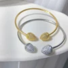 Fashion Arab Dubai Style Bracelet Luxurious Jewelry Copper Micro Inlay Zircon Oval Bangle Wedding Gift Jewelry for Women 2