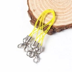 Lanyard Strap Cords with Lobster Clasp for DIY Jewelry and Keychain Accessories - Set of 50/100 Pieces (Light yellow)
