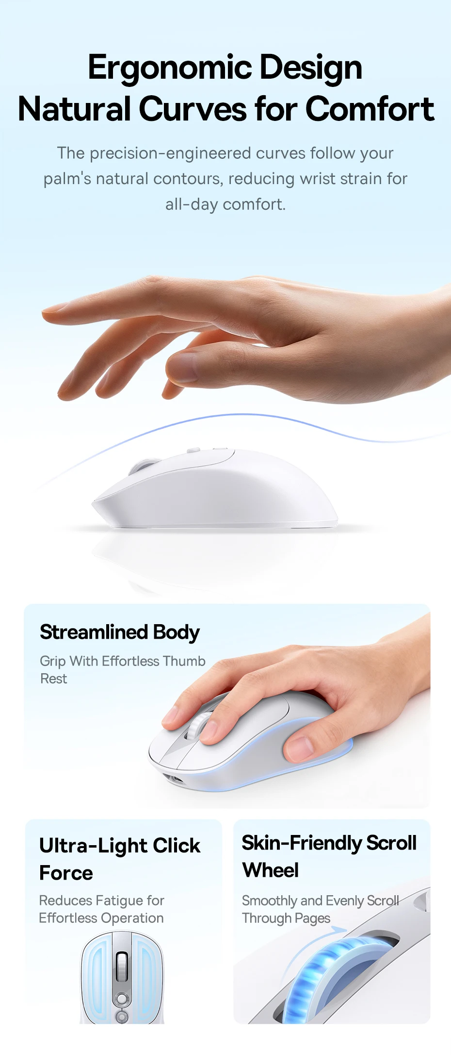 Baseus EM2 Ergonomic Wireless Mouse Bluetooth 5.3 2.4G