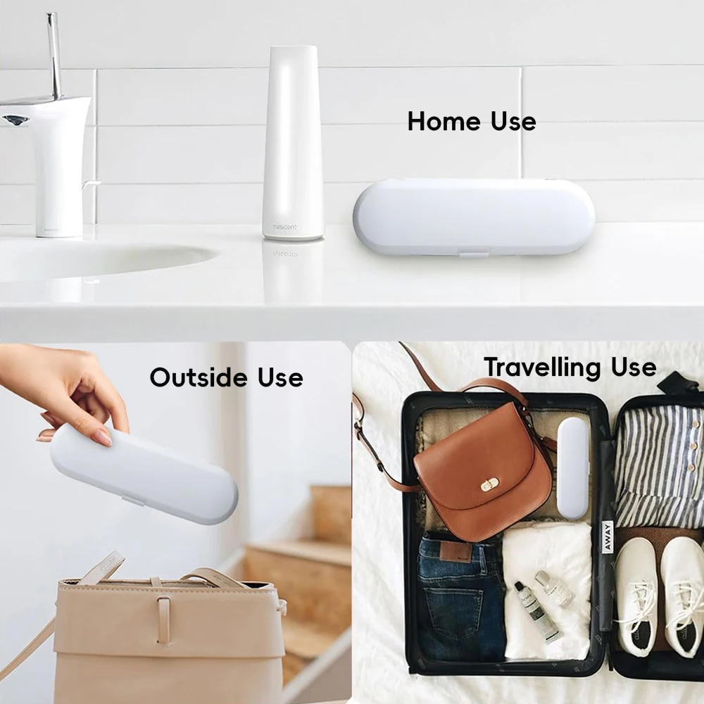 Toothbrush Travel Case Compatible with Oral B Pro 1000 1500 Electric Toothbrushes, Includes 4 Pcs Brush Head Dustproof Covers