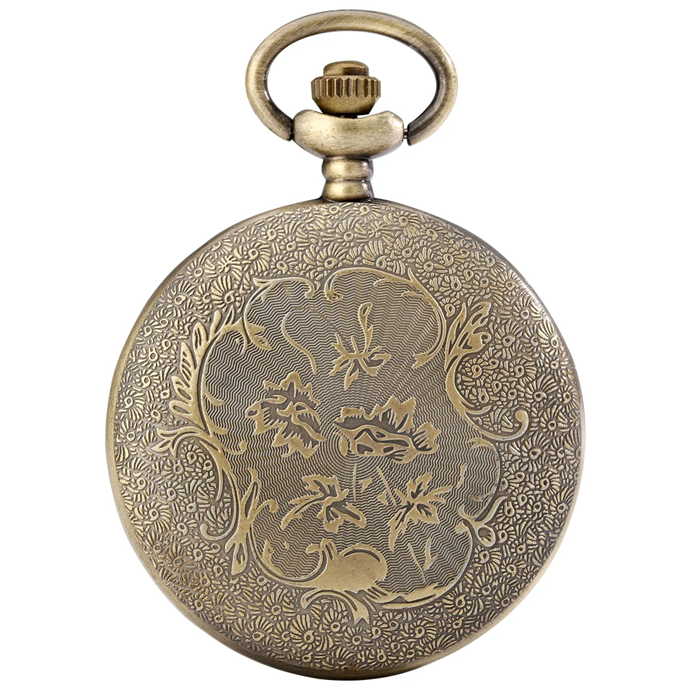 Altmodische Comic Cartoon Bronze Maus Muster Quarz Taschenuhr Halskette Anhänger FOB Antike Uhr mit 80cm/30cm Kette – Detail 6