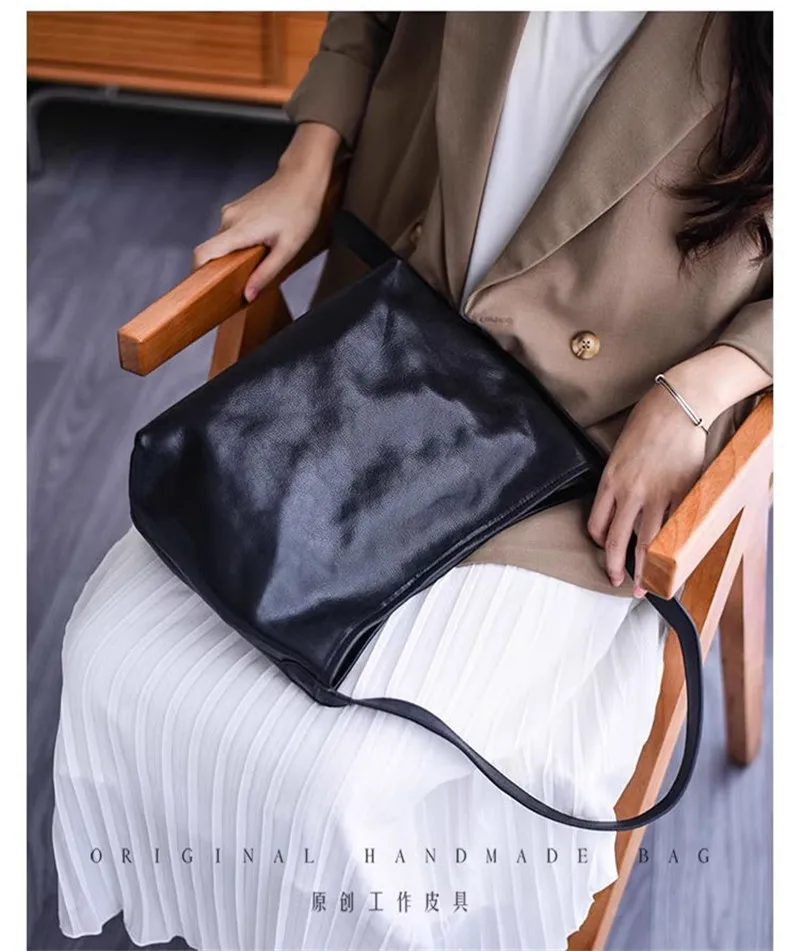 PNDME mode lässig hohe qualität echtes leder frauen schulter tasche vintage designer handgemachte weiche echte rindsleder unterarm tasche – Detail 19