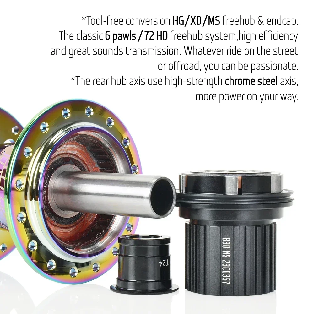 Koozer xm490 pro cubos traseiros de bicicleta mtb 28/32/36 furos