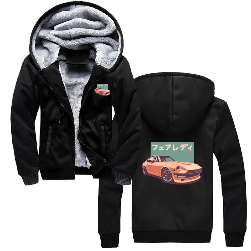 

JDM Hoodie Initial D Japanese Retro Car Zipper Sweatshirt Cotton Men Casual Winter Thicken Clothing Jacket