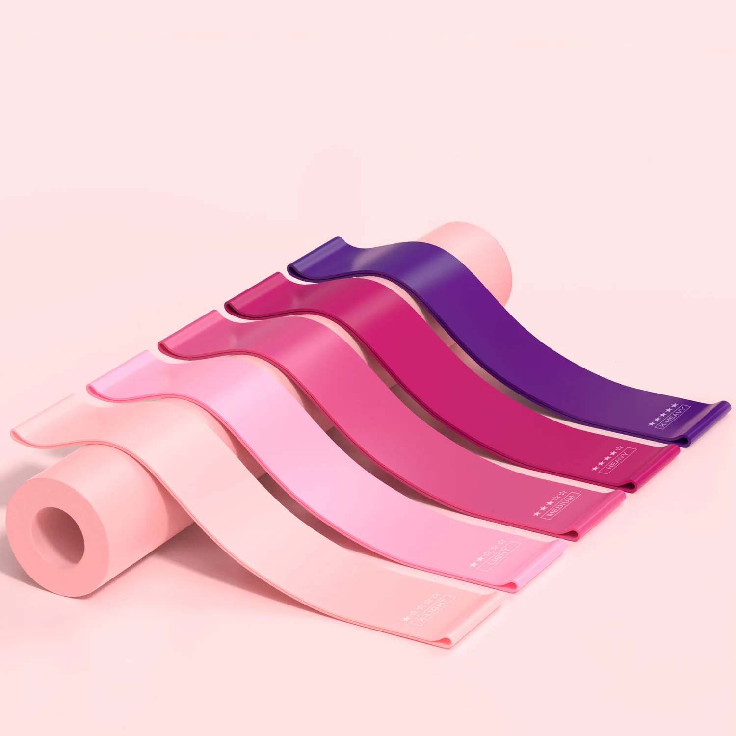 5-Piece Resistance Band Set for Fitness & Exercise - Yoga, Leg Toning, and Stretching Bands