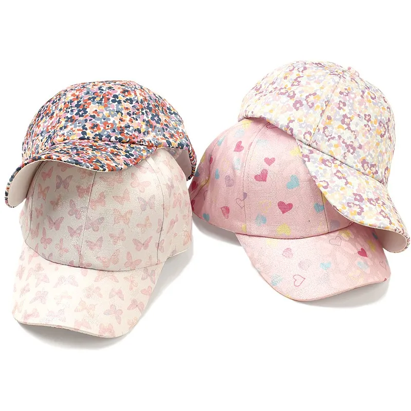 Kids Flower Prints Children Snapback Caps Baseball Cap With Spring Summer Hip Hop Boy Girl Baby Hats For 4-10 Years Old 2