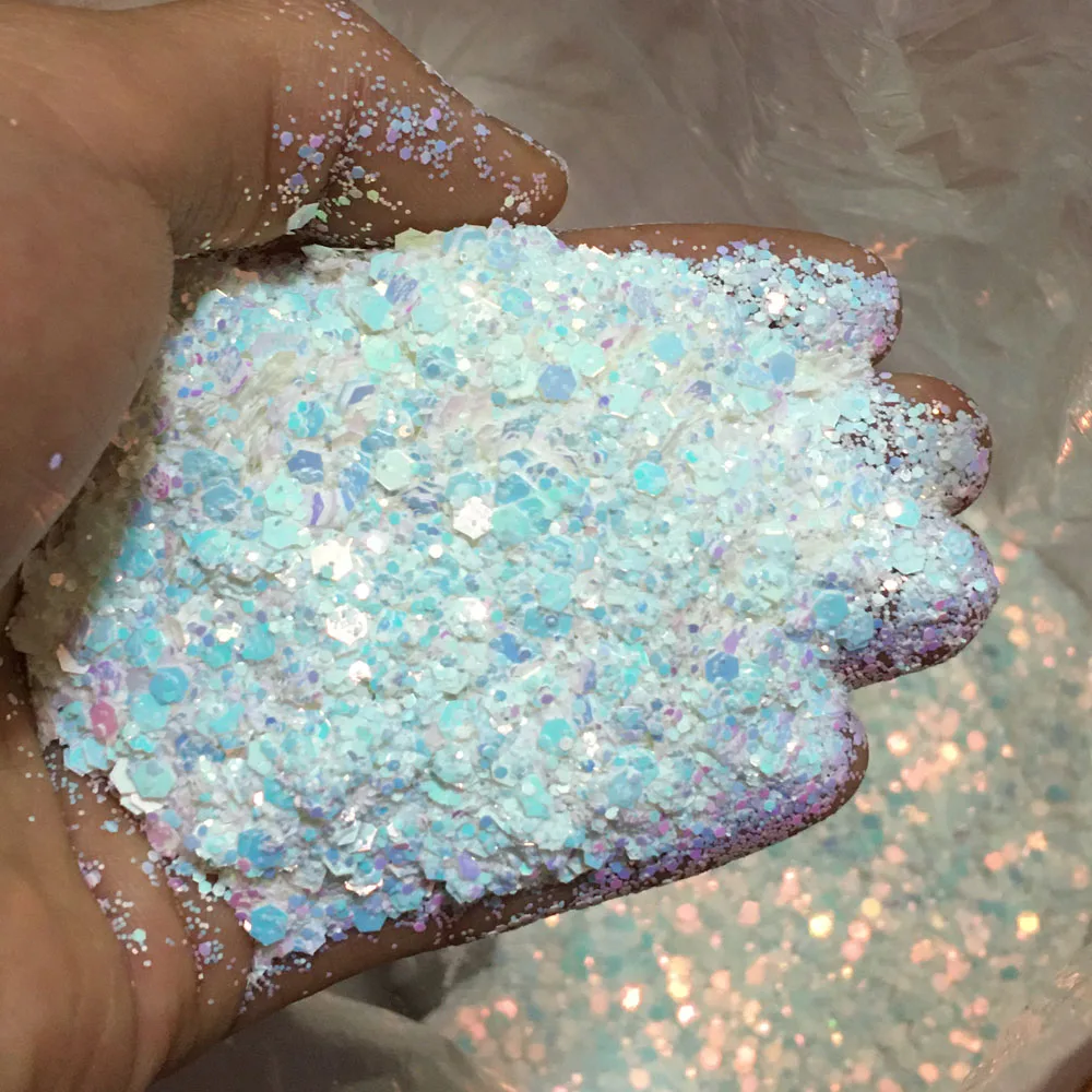 Nail decoration 10g holographic mixed hexagon glitter flakes