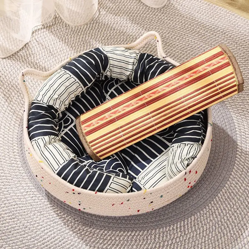 Cat's Nest Dog's Nest Small Pet Round Cotton Rope Small House Easy To Clean Dog's Cat's Nest, Winter