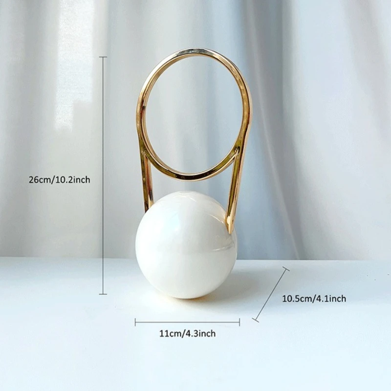 Borsa da sera con manico a sfera in PVC Mini borsa da donna di lusso da bowling elettrolitico Borse eleganti e minimaliste con design a sfera rotonda - immagine 6