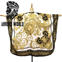 Haircut Bibs Antistatic Non-Sticky Haircut Shawl Cloth Retro Lion Pattern Barbershop Adults Poly Pongee Cape Salon Styling Tools 1