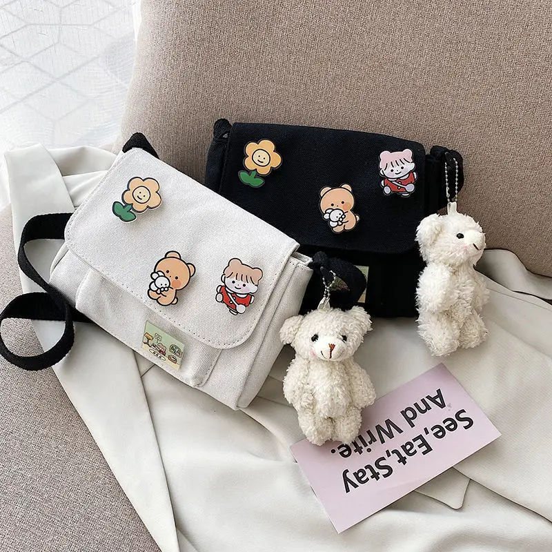 

Cute Small Canvas Crossbody Bags Youth Fashion Casual Vertical Ladies Shoulder Bags Solid Women Messenger Bag Purses Bolso Mujer