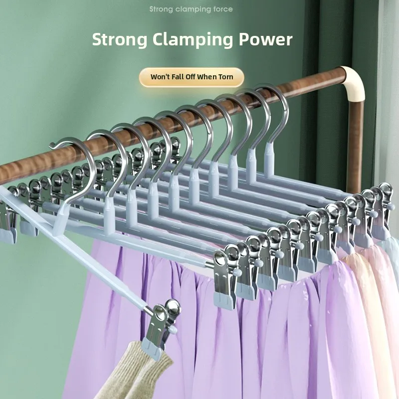 No-Trace Anti-Slip Stainl Steel Pants Hanger And Clip for Home Use Clothing Storage Organizer Nordic Sle aron Color