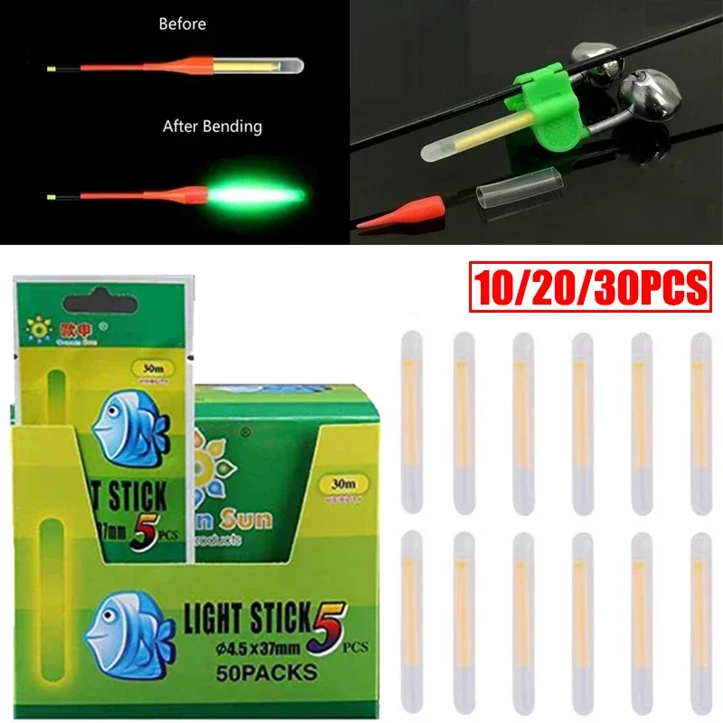 25/30pcs Fishing Glow Sticks Rod Tip Glow Sticks Fishing Rod Floats Glow  Stick