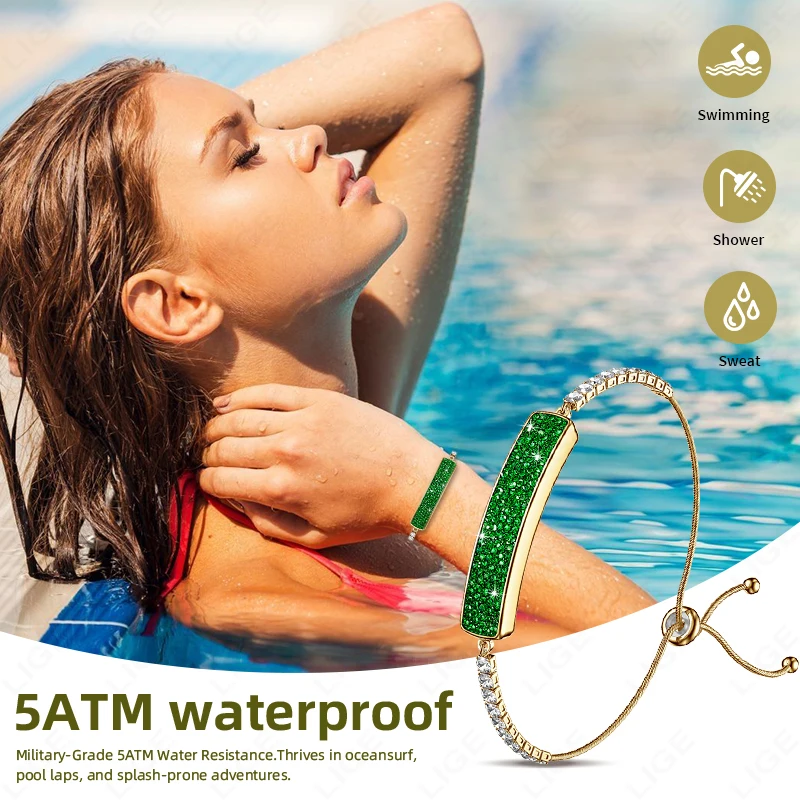 Luxury Women Bluetooth Smart Watch Bracelet Ladies Fitness Sport Band Heart Rate Blood Oxygen Stress HRV Monitor Smart Wristband